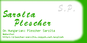 sarolta plescher business card